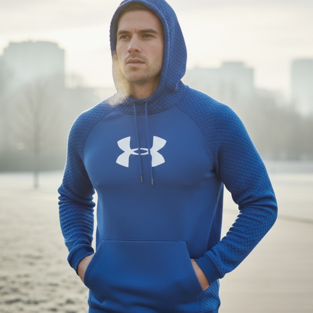 Under Armour men’s light blue coldgear sweatshirt hoodie size XL
